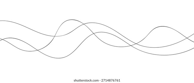Ilustración vectorial abstracta de arte lineal. Líneas onduladas.
