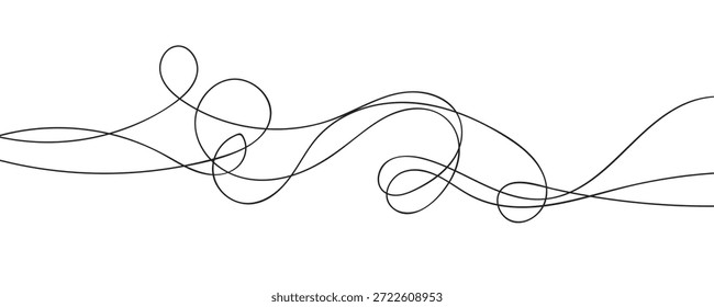 Ilustración vectorial abstracta de arte lineal. Líneas onduladas.