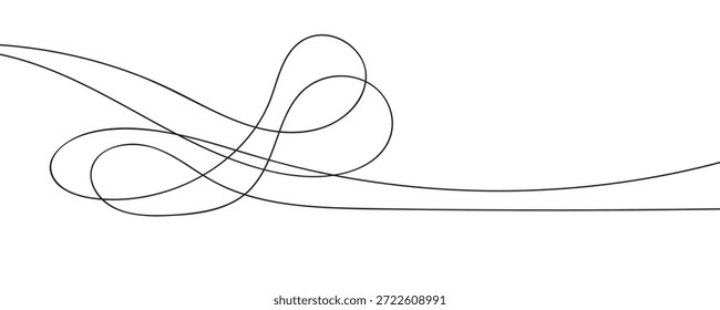 Ilustración vectorial abstracta de arte lineal. Líneas onduladas.