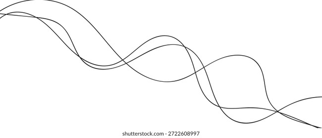 Ilustración vectorial abstracta de arte lineal. Líneas onduladas.