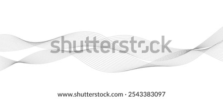 Line art abstract vector illustration. Wavy lines.