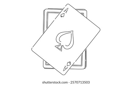 line art of ace of spade card illustration