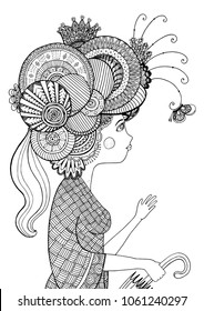 Japanese Geisha Coloring Pages High Res Stock Images Shutterstock