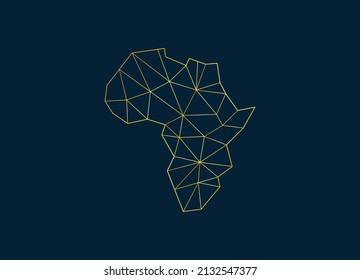 Line art Africa, Geometric Africa Design Vector, Golden line art africa