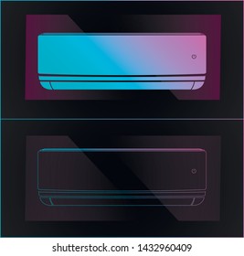 line art air conditioning.  Vector illustration