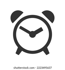 Line art  alarm clock, timer, and stopwatch black line art and silhouette icon design isolated on white background