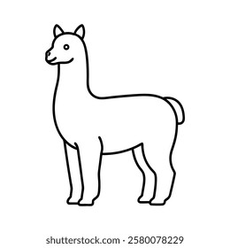 Line art Alpaca vector illustration.