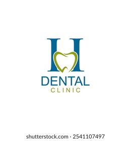 LETRA ALFABETO H logotipo dos dentes; logotipo de dente moderno, único, simples e técnico lettermark para dentista, ortodônticos e marca de pasta de dente. Transmite serviços elegantes, decolados, estilosos e profissionais.