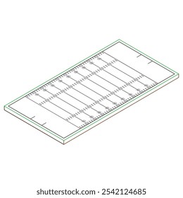 The Line Art of American Football Field 3D