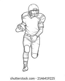 Line Art American Football Player Sketch Stock Vector (Royalty Free ...