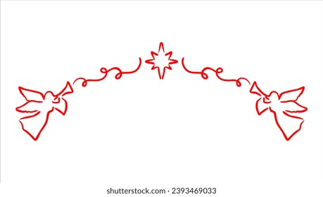 line art angel gabriel for christmas eve vector