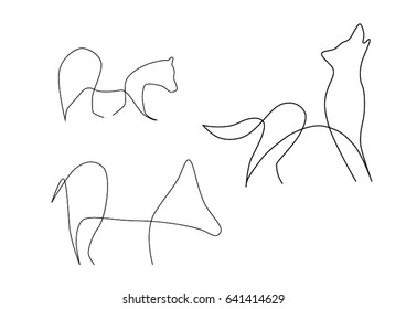 Line art animals