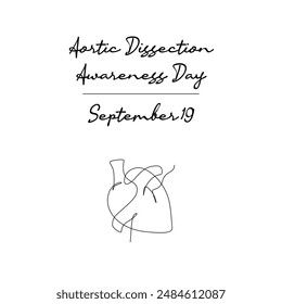 line art of Aortic Dissection Awareness Day good for Aortic Dissection Awareness Day celebrate. line art.