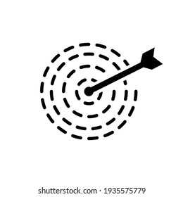 line art arrow icon attainment of broken circle gairs, simple pictogram symbol