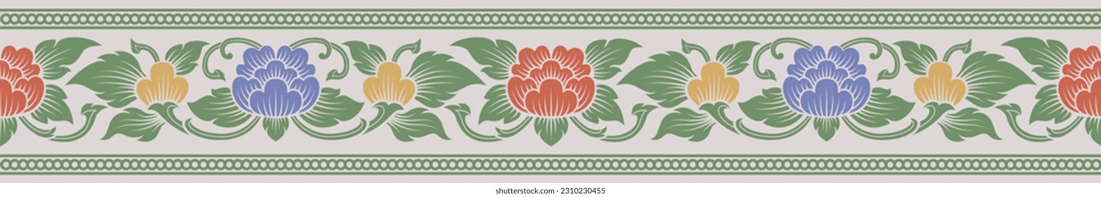 Line art asian style element and background pattern decoration motifs for pillar pattern, flyers, poster, web, banner, and card vector illustration