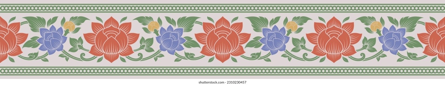 Line art asian style element and background pattern decoration motifs for pillar pattern, flyers, poster, web, banner, and card vector illustration