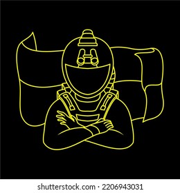line art astronaut, element astronaut, suitable for the needs of social media post elements, flayers, children's books and etc...
