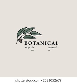 Arte lineal Logotipo australiano del eucalipto