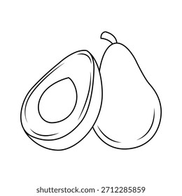 La línea de arte de la fruta del aguacate