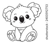 Line art of baby koala bear vector 