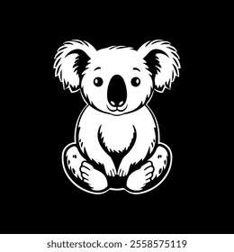 Line art of baby koala bear vector