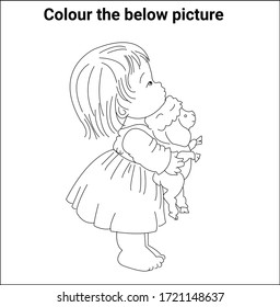 Line Art Baby On White Background Stock Vector (Royalty Free ...