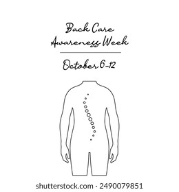 line art of Back Care Awareness Week good for Back Care Awareness Week celebrate. line art.