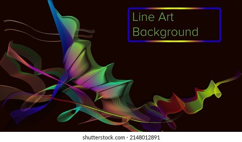 fondo de arte de línea tema negro.colorfull