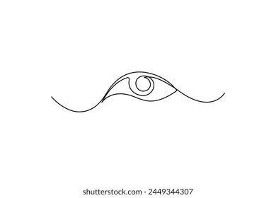 Line art background of eye. One continuous line drawing of human eye. Vector illustration.