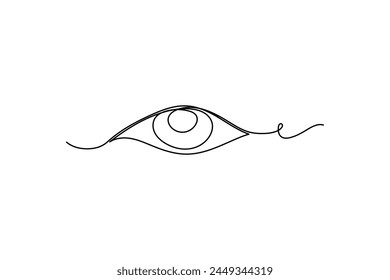 Line art background of eye. One continuous line drawing of human eye. Vector illustration.