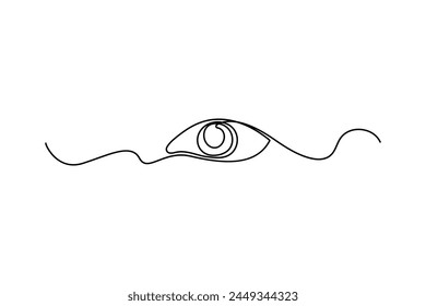 Line art background of eye. One continuous line drawing of human eye. Vector illustration.
