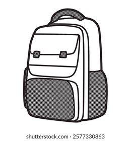 line art backpack image vector