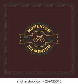 Line Art Badge or Logo in Vintage Colors