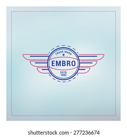 Line Art Badge or Logo in Vintage Colors