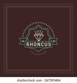 Line Art Badge or Logotype in Vintage Colors