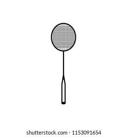 Line Art Badminton bat icon - sports icon vector