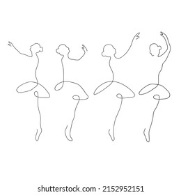 line art ballet dancer vector illurtration.