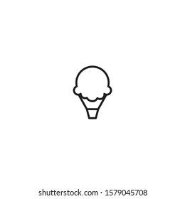 line art balloon ice cream logo vector concept with simple and minimalist styles