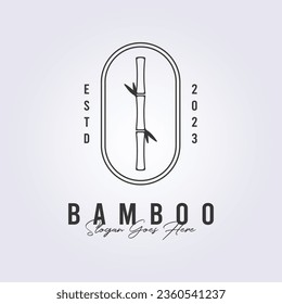 a line art bamboo logo symbol icon vector illustration design