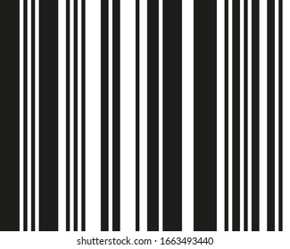 Line art bar code for design. Vector illustration. Textile design. Modern wallpaper. Pattern background. Abstract tile background.