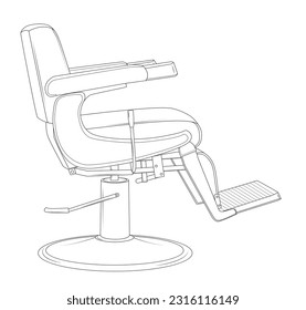 line art Barber chair. Vector outline illustration.