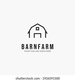 Line art barn minimalist logo vector symbol illustration design