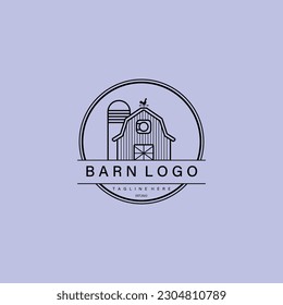 Line art barn minimalist logo vector symbol illustration design