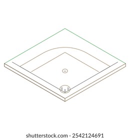 The Line Art of Baseball Field 3D