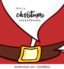 Line Art based Creative greeting card design for Merry Christmas celebration with santa claus beard and body texture