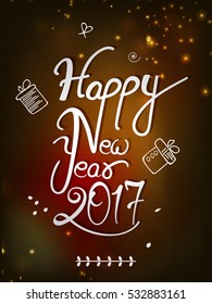 Line art based vector greeting card for merry Christmas and  Happy new year celebration 