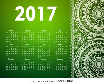 Line art based vector illustration of complete set of all 12 months of 2017 