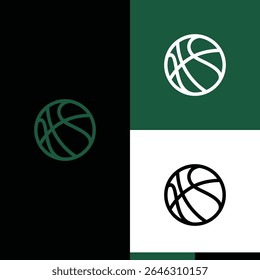 line art basket ball logo