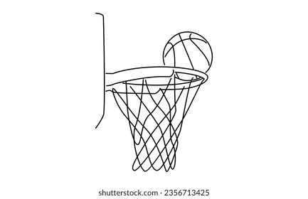 line art of basketball vector illustration