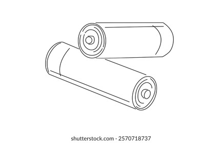line art of battery illustration